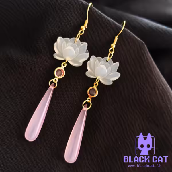 Chinese Style Lotus Flower Earrings