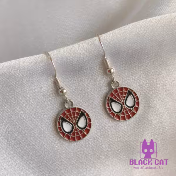 Spider-Man inspired charm earrings