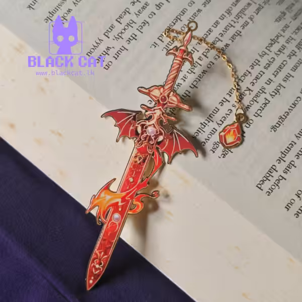 Fantasy-inspired metallic sword bookmark