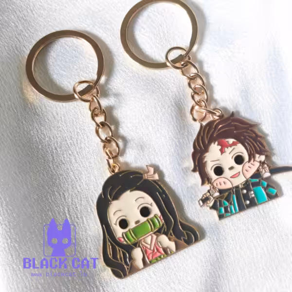 Tanjiro & Nezuko keytag pair ( Demon Slayer: Kimetsu no Yaiba)