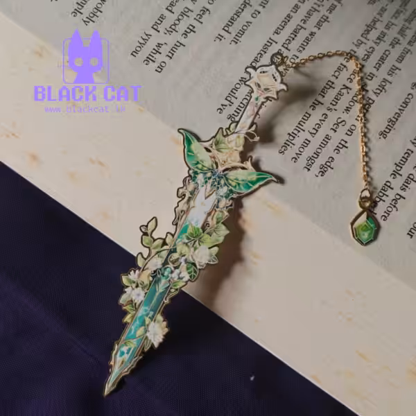 Fantasy-inspired metallic sword bookmark